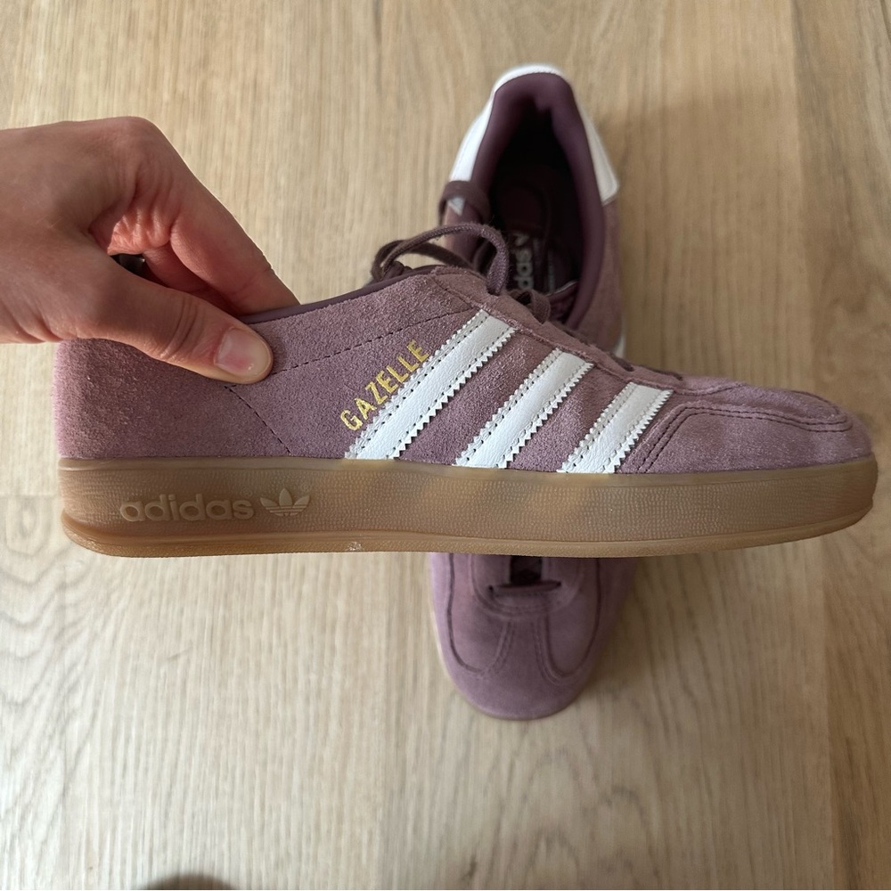 Adidas Gazelle Sneakers in shadow fig, size 5.5